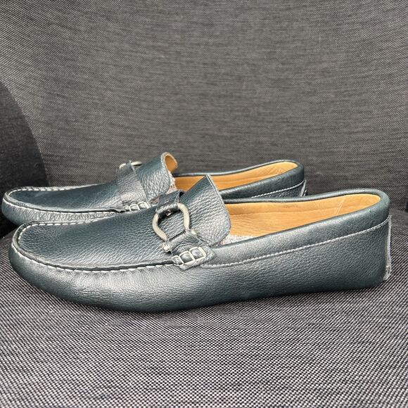 Bacco Bucci Mike Mens Leather Driving Shoes Loafer Size 9XM Navy Blue Horse Bit main image 7